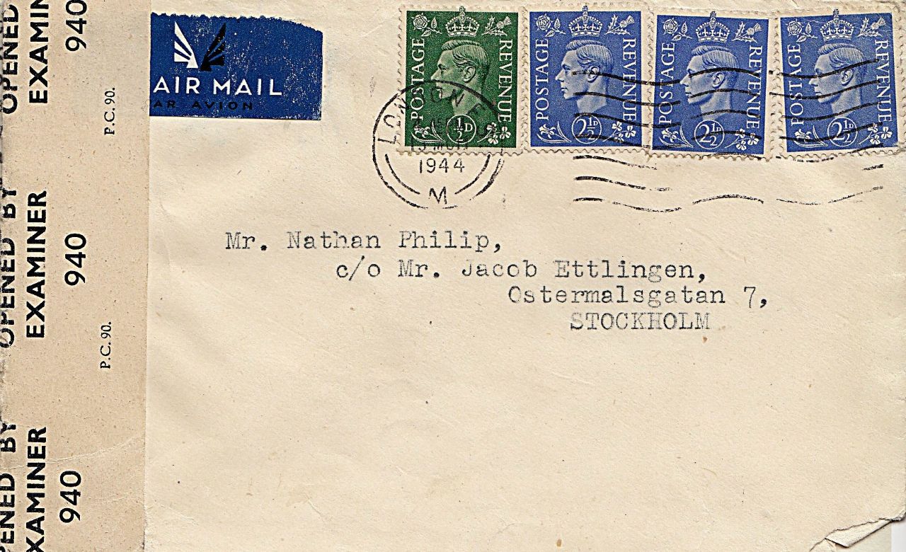 Rex Polands breve til Nathan Philip 1943-4
