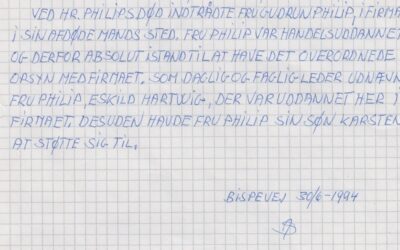 Alfred Sanders beretning om firmaets historie