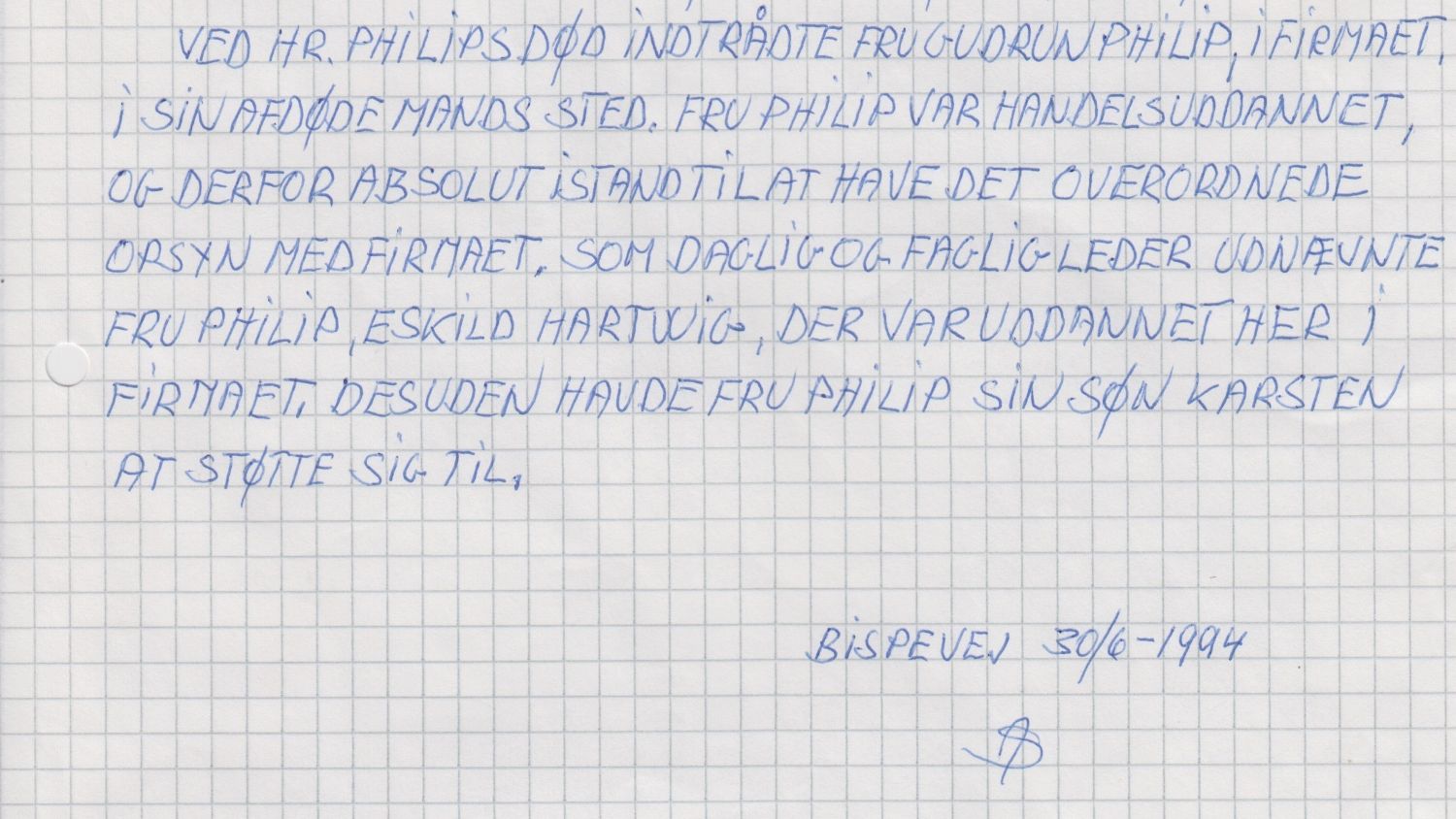 Alfred Sanders beretning om firmaets historie